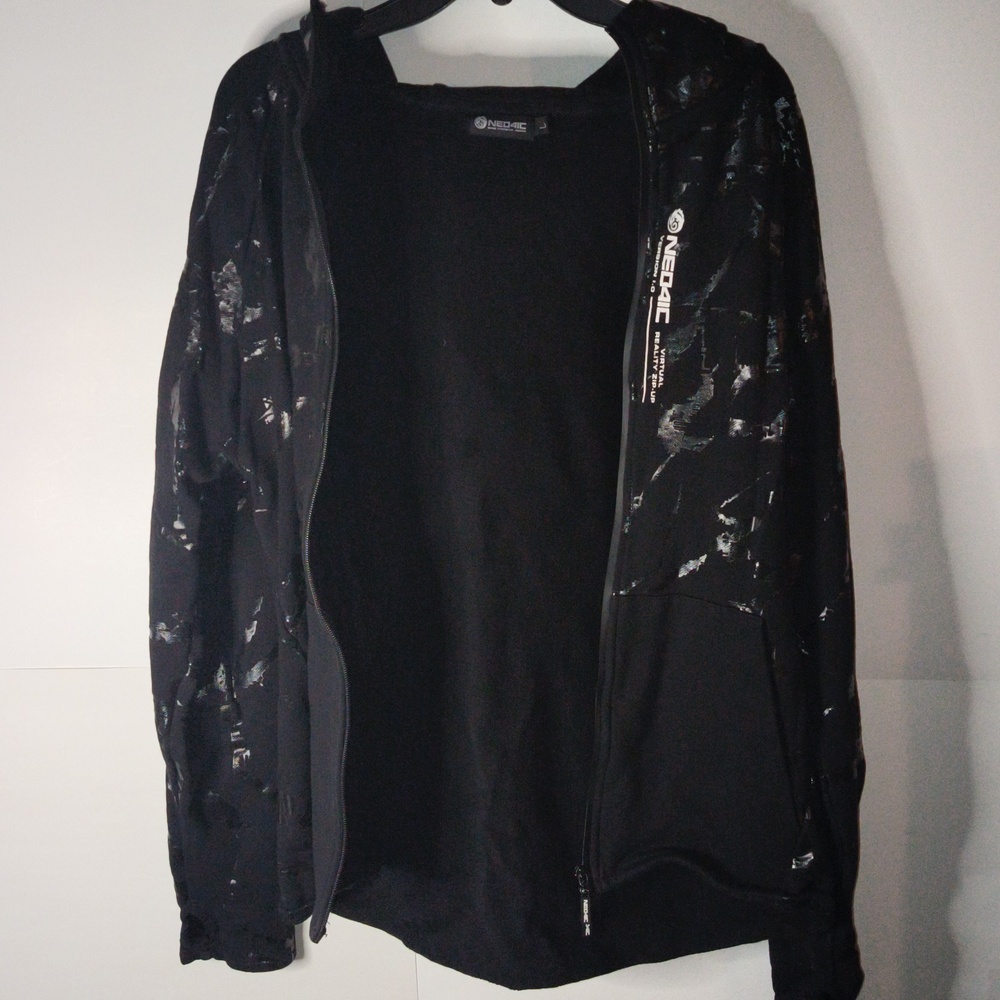 NEO4IC VIRTUAL REALITY FUTURISTIC MEN'S ZIP UP HOODIE - Picture 13 of 13